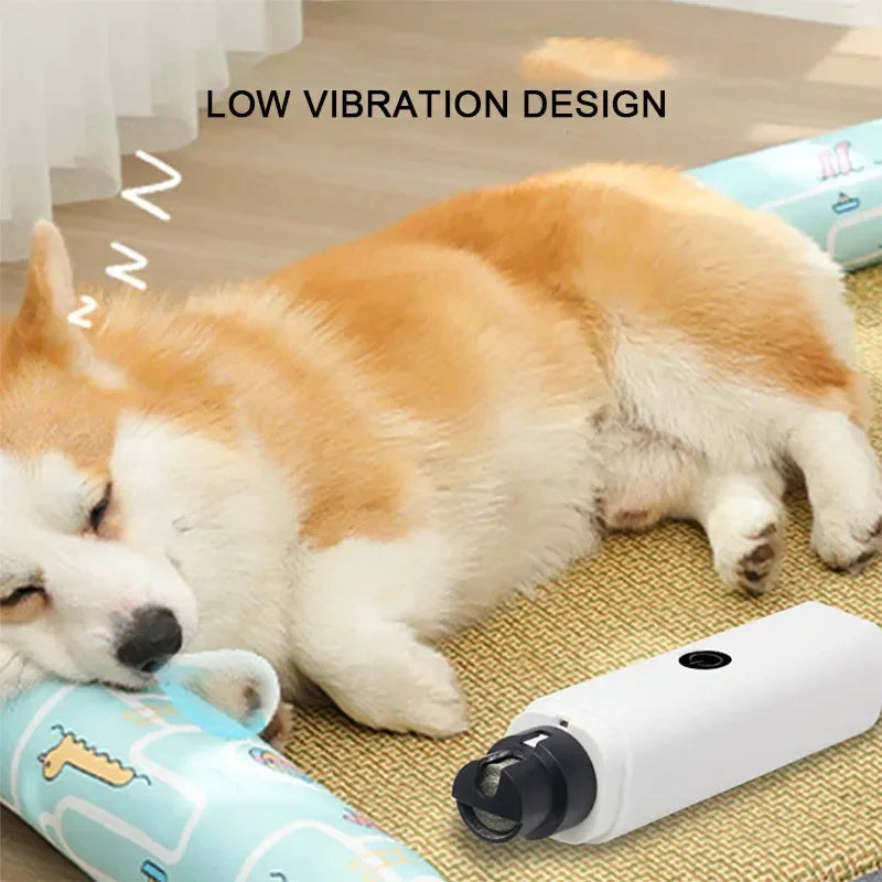 Cortador de unhas elétrico para cães e gatos, recarregável com carregamento USB e luz LED. Silencioso, para animais de estimação, patas de gato, acessório para cuidados com as unhas