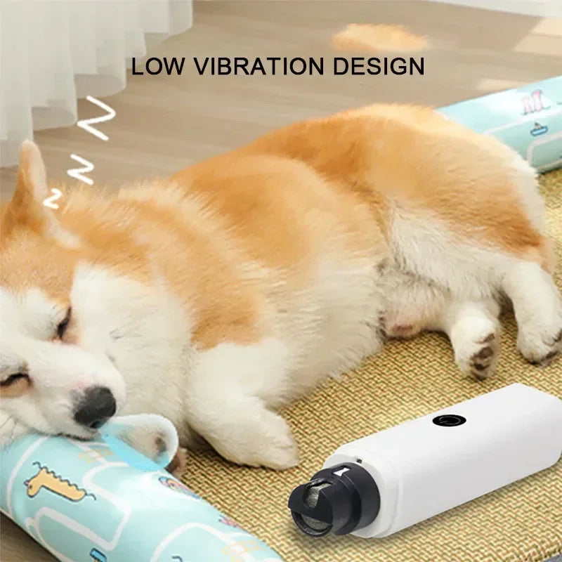 Cortador de unhas elétrico para cães e gatos, recarregável com carregamento USB e luz LED. Silencioso, para animais de estimação, patas de gato, acessório para cuidados com as unhas