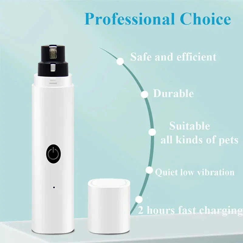 Cortador de unhas elétrico para cães e gatos, recarregável com carregamento USB e luz LED. Silencioso, para animais de estimação, patas de gato, acessório para cuidados com as unhas